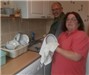 Lynn and Jim Stockwell at work with the endless washing up.