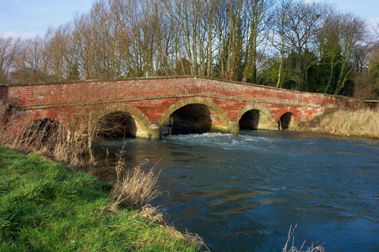 Five arched bridge over West Beck at Wansford
